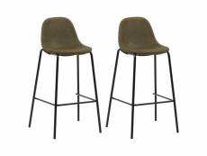 Vidaxl chaises de bar lot de 2 marron tissu 281529