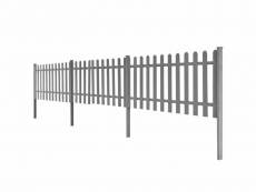 Vidaxl clôture à piquets avec poteaux 3 pcs wpc 600x60