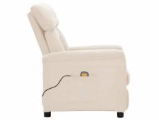 Vidaxl fauteuil de massage beige tissu microfibre