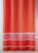 Voilage fantaisie tissée avec rayures horizontales - Corail - 140 x 240 cm
