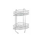Wenko - Etagère d'angle de douche, 2 paniers de douche d'angle et 2 crochets suspensions, fixation murale, acier, 30,5x43x23 cm, brillant - Chromé