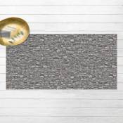 Bilderwelten - Tapis en vinyle - Natural Stone Wallpaper Old Stone Wall - Paysage 1:2 Dimension HxL: 90cm x 180cm
