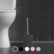 Brosse WC en PVC - Couleur Uni - Anthracite - SILUMEN - Blanc|Noir|Gris|Gris Anthracite|Rose