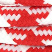 Câble textile soie - 3m - Blanc/Rouge