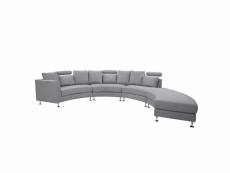 Canapé d'angle - canapé en tissu gris clair - sofa rotunde 12971