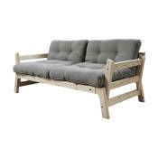 Canapé en bois clair et tissu gris souris Step - Karup