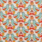 CAREFIL Tissu Coton Cretonne Birdy & Holly - Oiseaux - par 50 cm - Oeko-Tex®
