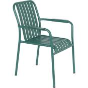 Chaise de terrasse avec accoudoirs en aluminium vert foncé - Vert foncé