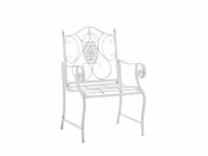 Chaise en fer forgé punjab , blanc antique