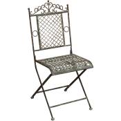 Chaise pliante en fer forgé Chaise de jardin et de terrasse avec motifs décoratifs Style Rustique Vintage Extérieur et Intérieur - rouille antique