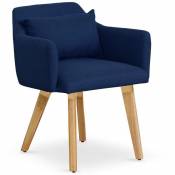 Cotecosy - Lot de 20 chaises / fauteuils scandinaves Gybson Tissu Bleu - Bleu
