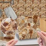 Csparkv - WDT019) 20x20cmx20 pièces - deux ensembles de carreaux de céramique à grain de bois simulé Adhesif Sol pour Chambre Papier