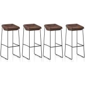 Designetsamaison - Lot de 4 chaises hautes marrons