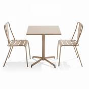 Ensemble table inclinable de jardin et 2 chaises taupe - Palavas - Taupe