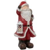 Fééric Lights And Christmas - Grand Père Noël avec lanterne lumineuse h 119 cm - Feeric Christmas - Rouge