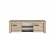 Gami meuble tv 2 tiroirs - décor chene - l 160 x p 45 x h 50 cm - made in france - oleron 1J1U332