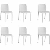 Grana: Pack de 6 chaises design Blanches - Blanc