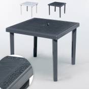 Grand Soleil - Table bar Poly-rotin carrée 90x90 Gruvyer Couleur: Noir