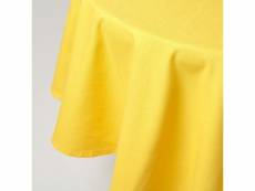 Homescapes nappe de table ronde en coton unie jaune - 178 cm KT1559D