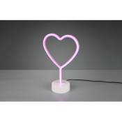 Iperbriko - Lampe à Poser Moderne Coeur Led Rose L20 cm Heart Trio Lighting