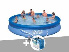 Kit piscine autoportée easy set 4,57 x 0,84 m + bâche à bulles - intex