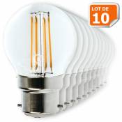 Lampesecoenergie - Lot de 10 Ampoules Led Filament Culot B22 4 Watt (éq 42 watts) Blanc Chaud