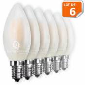 Lampesecoenergie - Lot de 6 Ampoules led E14 Opaque Filament 4W eq 40W 400lm Blanc Chaud