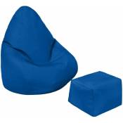 Loft 25 - Pouf enfants Chaise de jeu - résistant à l'eau Siège pouf pour enfants avec Repose-pieds pour intérieur et extérieur - Bleu marocain(Pouf