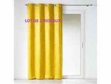 Lot de 2 rideaux occultant 140 x 240 cm tropicaline jaune 1608492CDA-jaune