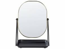 Miroir de maquillage 20 x 22 cm doré correze 369172