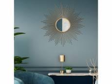Miroir mural décoratif or, ø 75 cm, en verre avec cadre métallique 390002772