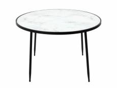 Motsa - table basse ø75cm plateau verre imitation marbre