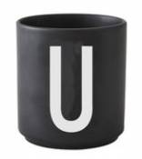 Mug A-Z / Porcelaine - Lettre U - Design Letters noir en céramique