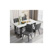 Okwish - 140x80cm Table à manger de luxe légère (1 pièce), structure en métal, table à manger rectangulaire, table de cuisine avec pieds en métal