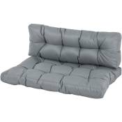 Outsunny - Coussins matelas assise dossier pour banc de jardin balancelle canapé 2 places grand confort dim. 120L x 80l x 12H cm polyester gris