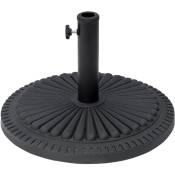 Outsunny - Pied de parasol base de lestage parasol rond ciment hdpe motif rosace ø 49 cm poids net 15 Kg noir