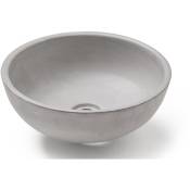 Pegane - Vasque à poser / lavabo coloris gris béton - Diamètre 37 x Hauteur 12 cm