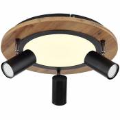 Plafonnier Spot Rondell Lampe LED salon aspect bois clair 3000K D 40 cm