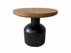 Plot - table basse bois et acier gris d60