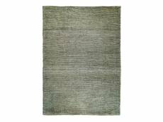 Rostyle - tapis artisanal en jute et coton chenille vert rouillé 120x170