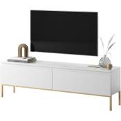 Selsey - bemmi - Meuble tv - 150 cm - blanc avec pieds dorés
