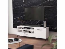 Selsey cascate - meuble tv - 139 cm - blanc mat - style moderne