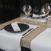 Set de table à franges effilochées Blanc 35x50 cm