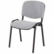Siège visiteur empilable - dossier rembourré, piétement noir - habillage bordeaux, lot de 4 - chaise chaise empilable chaise empilable rembourrée chai