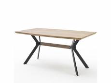 Table 4 pieds design evry 160 x 90 cm plateau couleur chêne pietement métal noir 20100992228