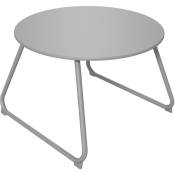 Table basse de jardin ronde ø 60 cm métal époxy gris - Gris