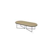Table basse ovale 136x60x36 cm plateau chêne et piétement