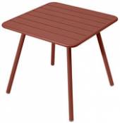 Table carrée Luxembourg / 80 x 80 cm - 4 pieds - Fermob rouge en métal