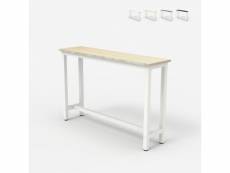 Table console 120x40cm métal blanc meuble d'entrée