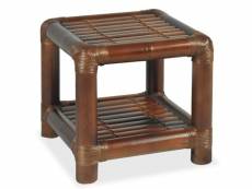 Table de nuit chevet commode armoire meuble chambre 40 x 40 x 40 cm bambou marron foncé helloshop26 1402044